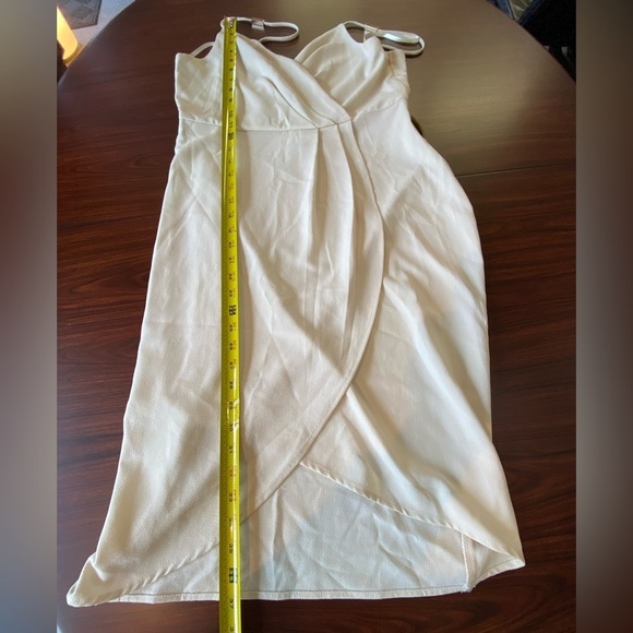 Ark & Co Cocktail Dress with Gold Accents, Large, Cream Mini Dress with Belt - Picture 11 of 16